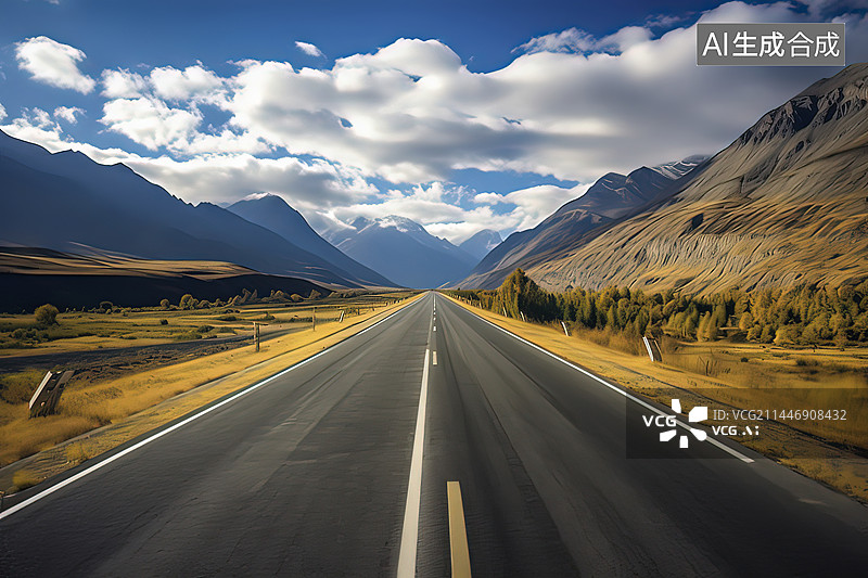 【AI数字艺术】山区高速公路图片素材