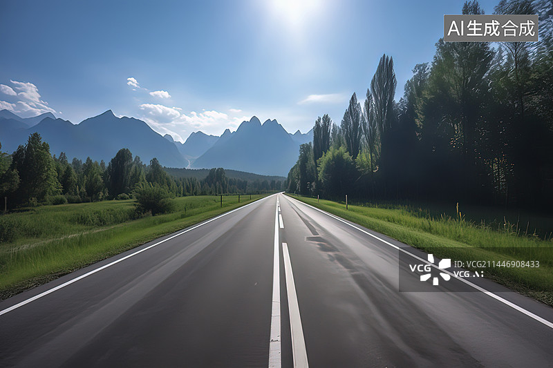 【AI数字艺术】山区高速公路图片素材