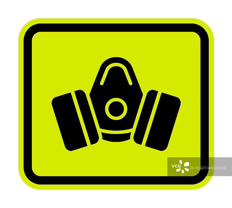 白色背景上的呼吸防护标志图片素材