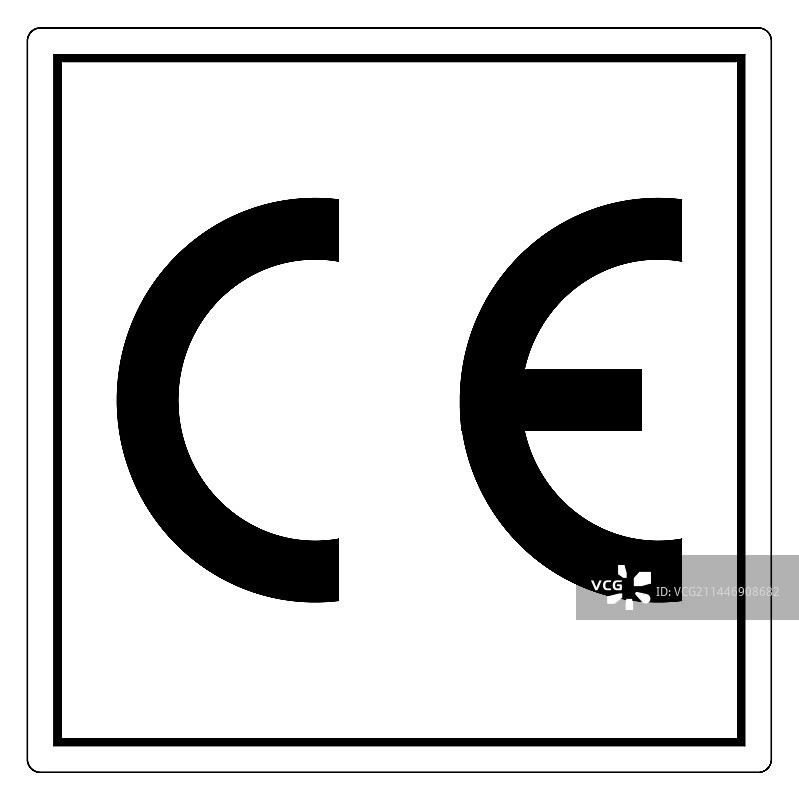 白色背景上的CE标志符号图片素材