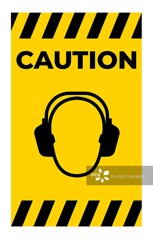 听力保护标志地面指示牌图片素材