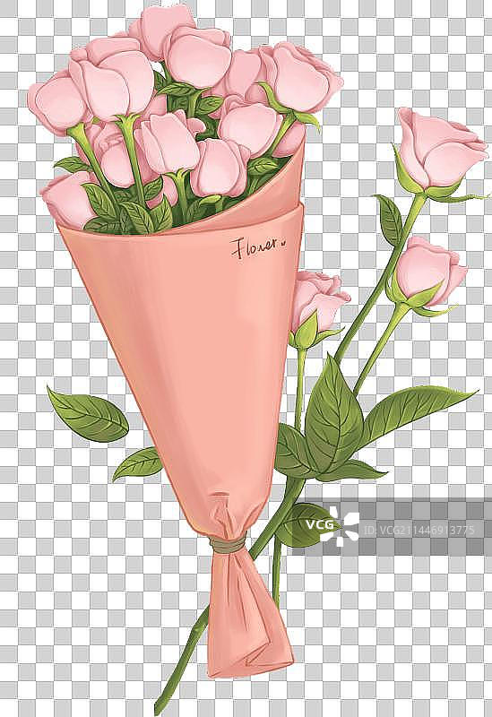 花束粉色玫瑰花温馨浪漫美好手捧花图片素材