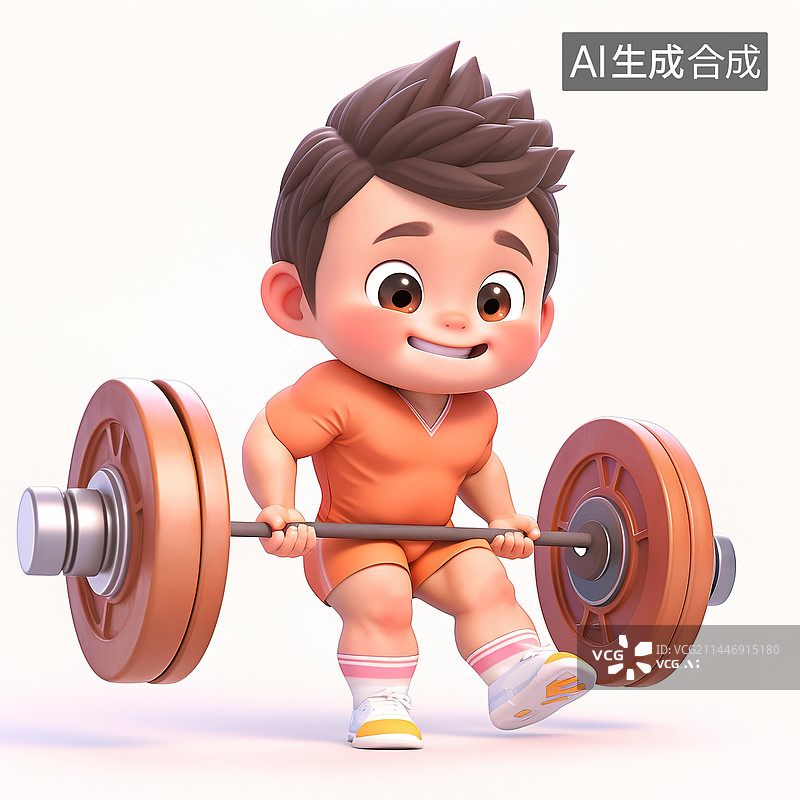 【AI数字艺术】举重的男人3d插画图片素材