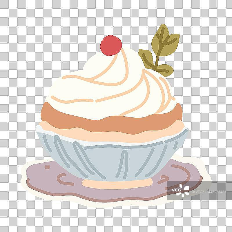 奶油茶杯蛋糕图片素材