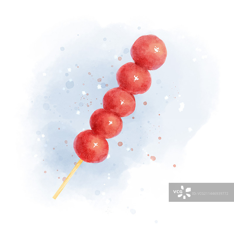 水彩手绘食物糖葫芦图片素材