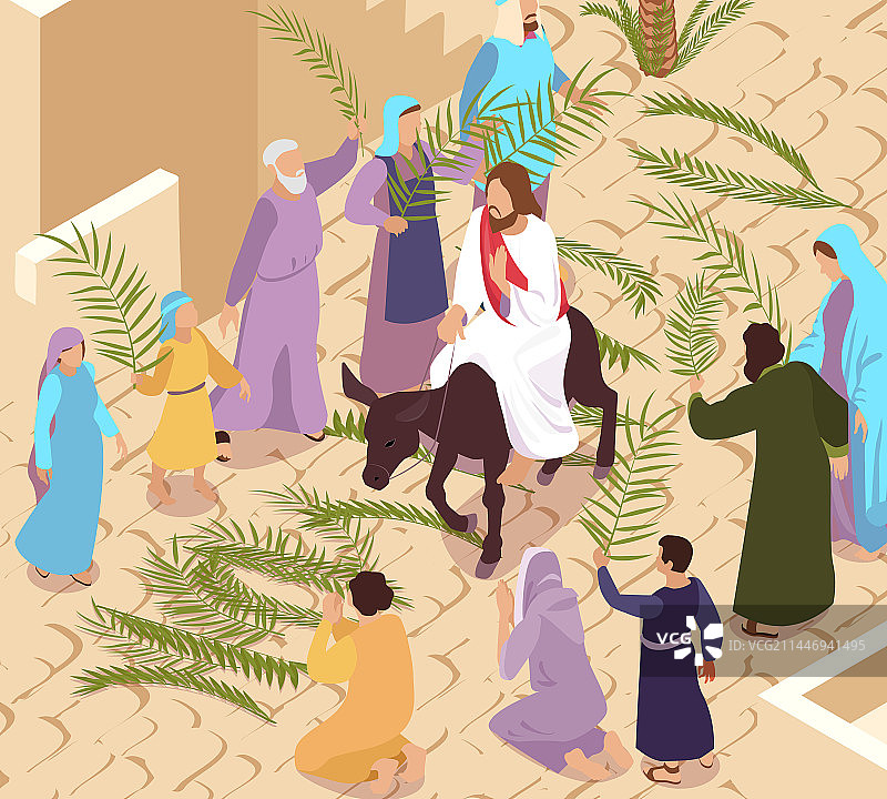 棕榈主日基督图片素材