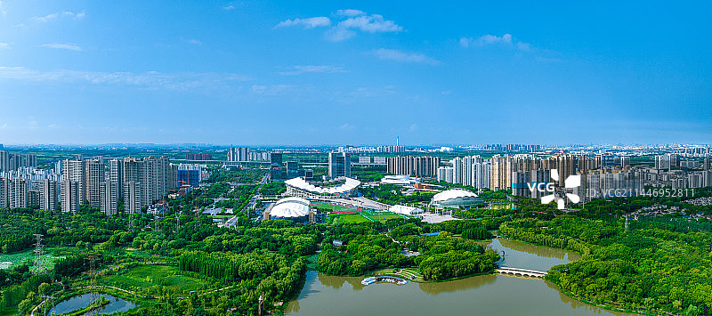 昆山 高新区 体育中心 森林公园 城市 航拍图片素材
