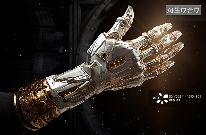 【AI数字艺术】黑色背景下的手特写镜头图片素材
