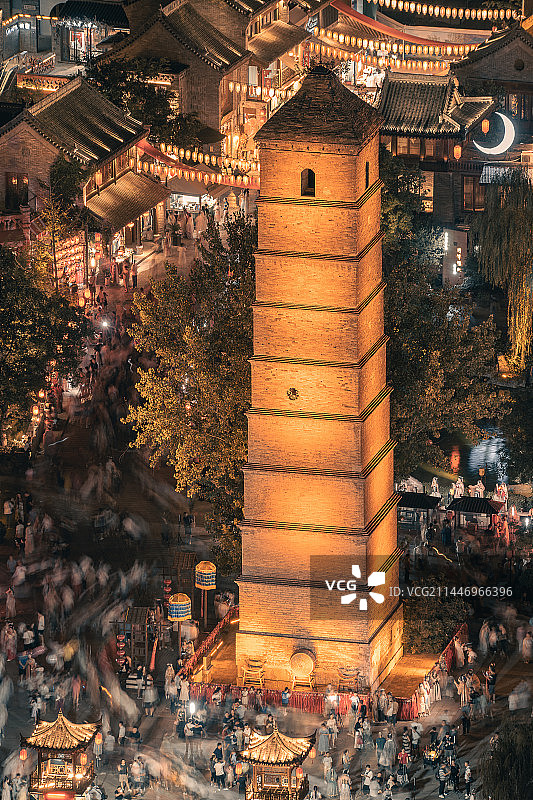 洛阳洛邑古城夜景图片素材