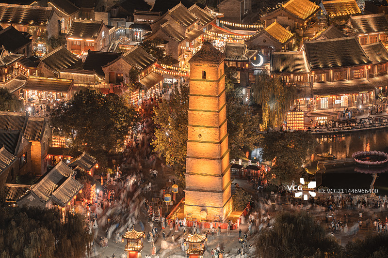 洛阳洛邑古城夜景图片素材