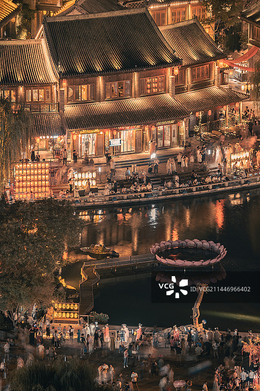 洛阳洛邑古城夜景图片素材