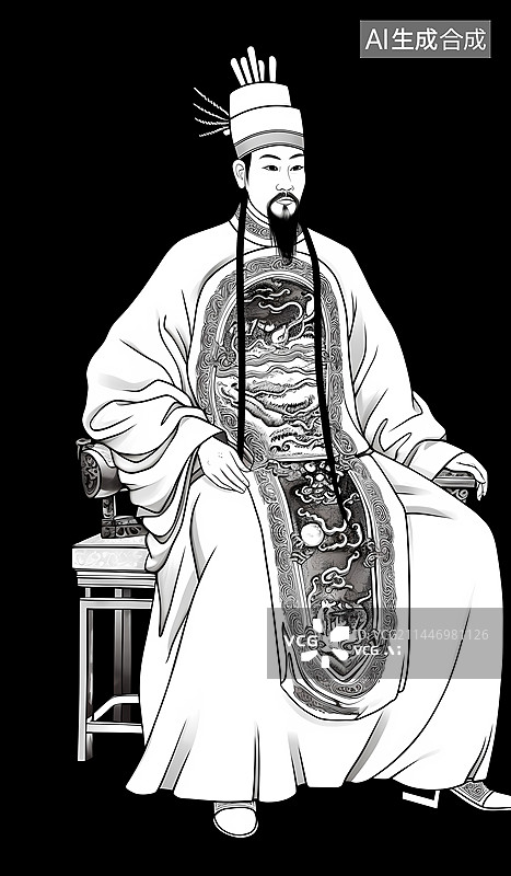 【AI数字艺术】古代人物插画图片素材