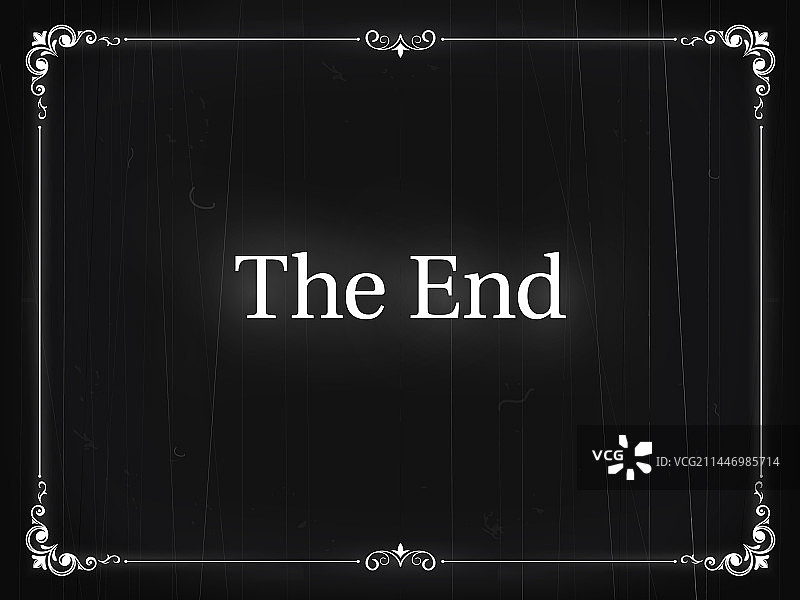 无声电影院复古边框胶片结束屏幕图片素材