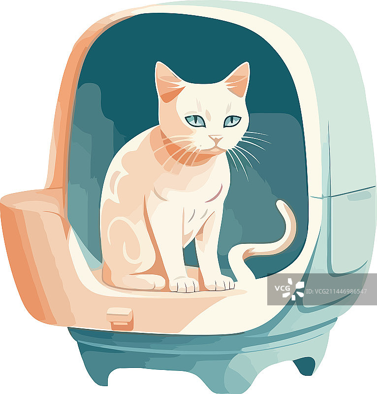 坐在舒适枕头上的可爱小猫图片素材
