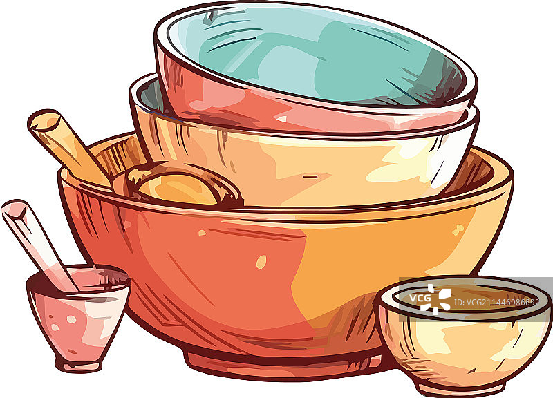 色彩鲜艳的餐具厨具图片素材