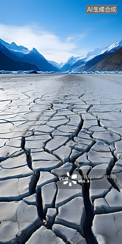 【AI数字艺术】冰川纹理裂纹图片素材