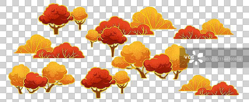 秋天树叶飘落元素图片素材