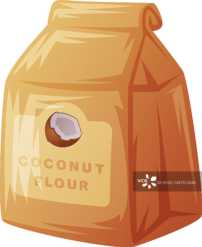 椰子粉包装，作为有机食品和产品图片素材