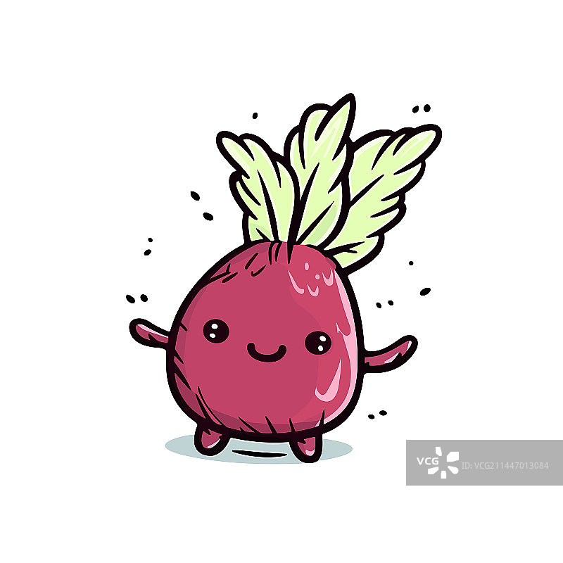手绘涂鸦风格的甜菜根卡通图片素材