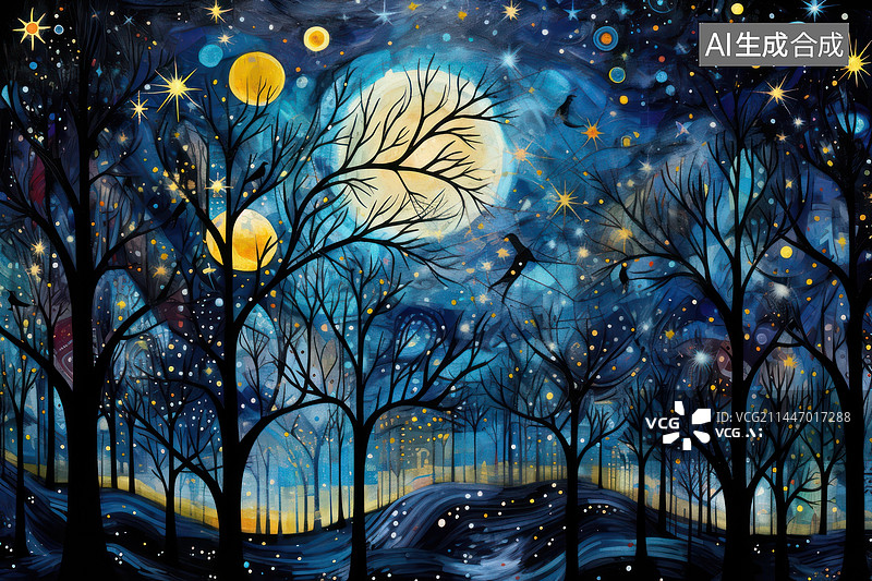 【AI数字艺术】梵高风格背景图图片素材