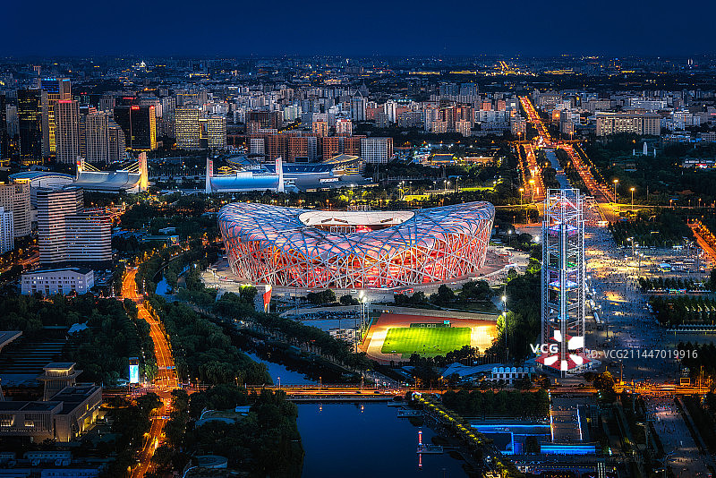 国家体育场蓝调夜景图片素材