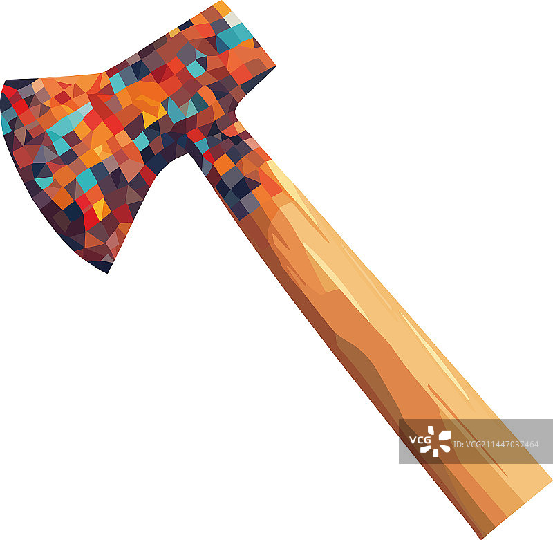 木柄上的锋利钢斧图片素材