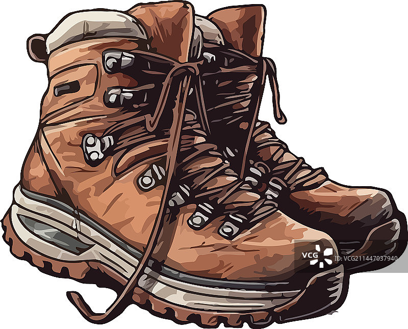 复古皮革登山靴图片素材
