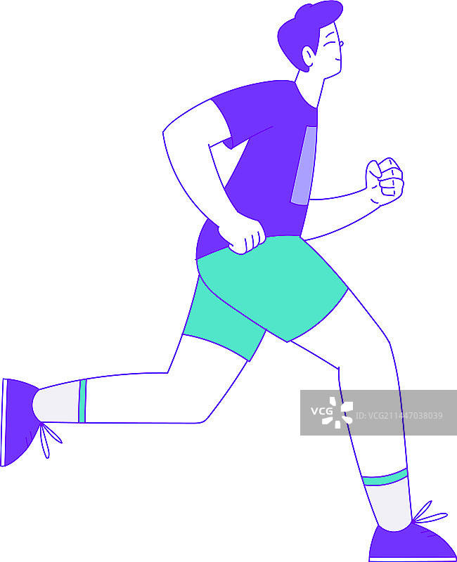 快乐的男人跑马拉松图片素材