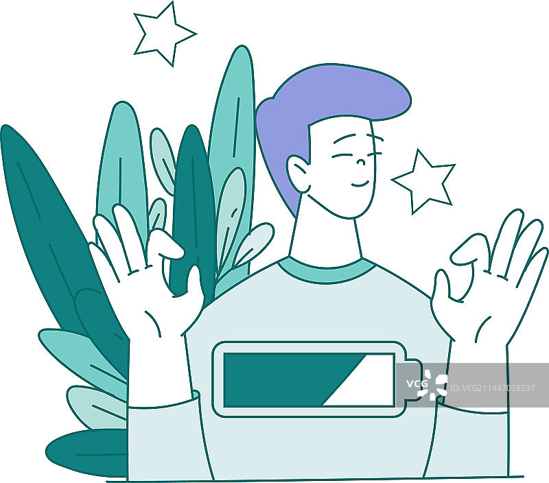 感受快乐的男性心理健康图片素材