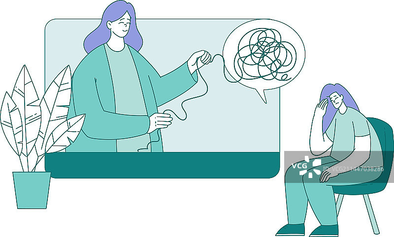 接受心理治疗的女性，心理保健图片素材