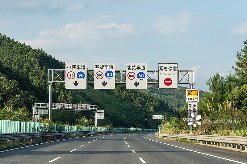 高速路上的限速标识牌图片素材