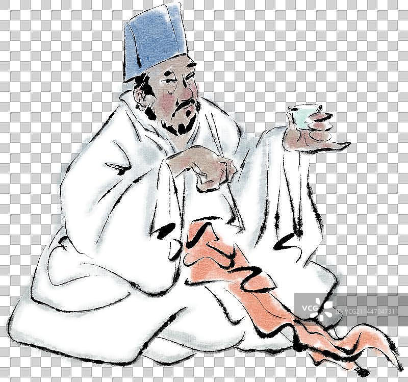 喝酒的古代诗人苏轼人物元素图片素材