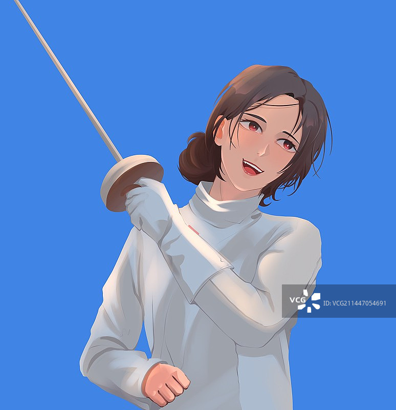 击剑少女图片素材
