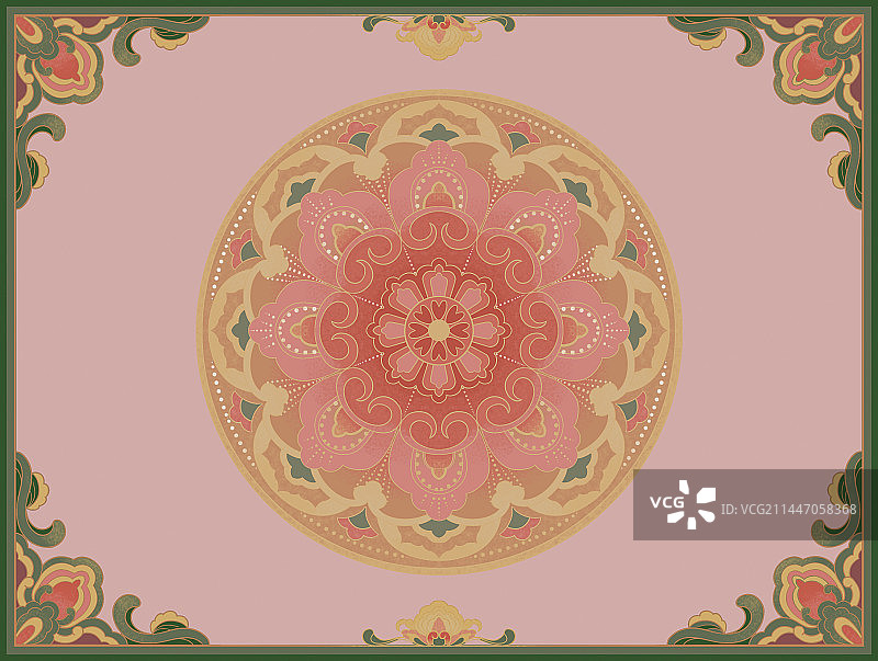 宝相花纹边框图片素材