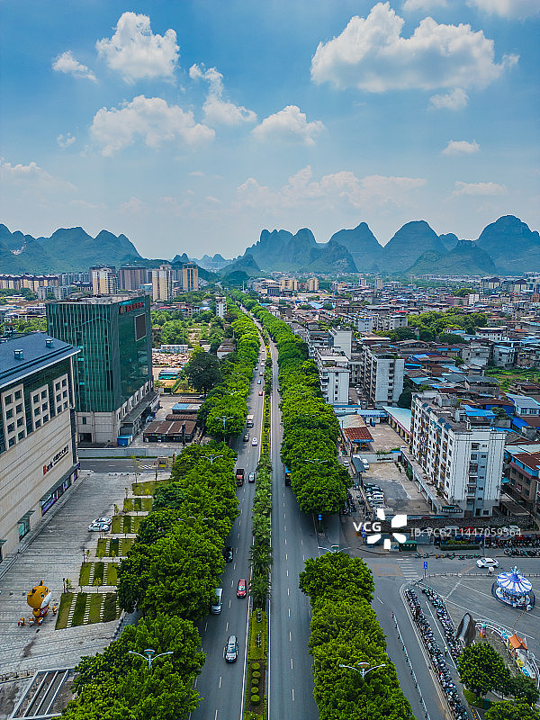 桂林翠竹路周边建筑交通图片素材
