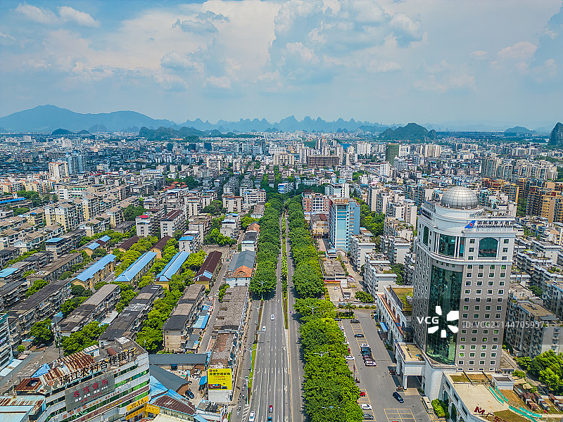 桂林翠竹路周边建筑交通图片素材