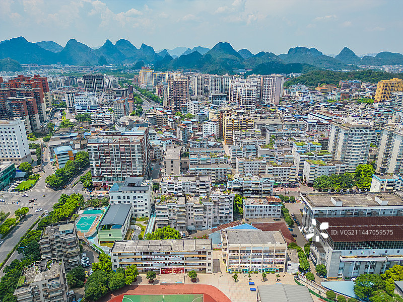桂林翠竹路周边建筑交通图片素材