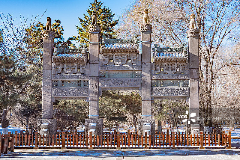 清福陵沈阳东陵石牌坊图片素材