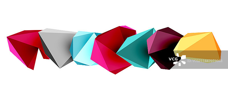 3d低多边形三角形设计元素图片素材