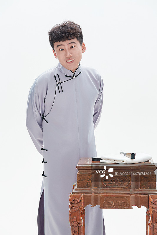 中国传统曲艺单口相声表演艺术形象图片素材