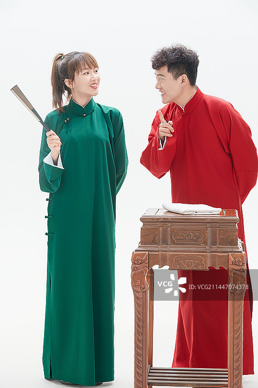 中国传统曲艺对口相声表演艺术形象图片素材