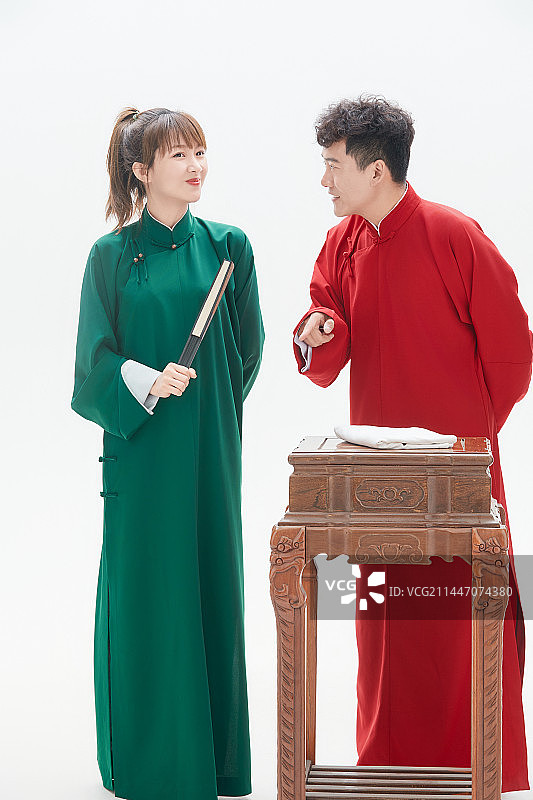 中国传统曲艺对口相声表演艺术形象图片素材