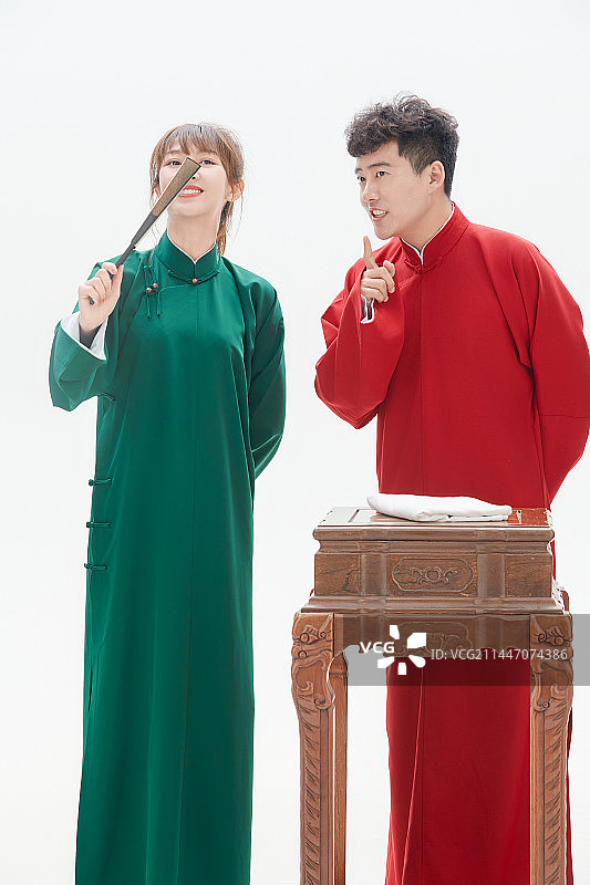 中国传统曲艺对口相声表演艺术形象图片素材