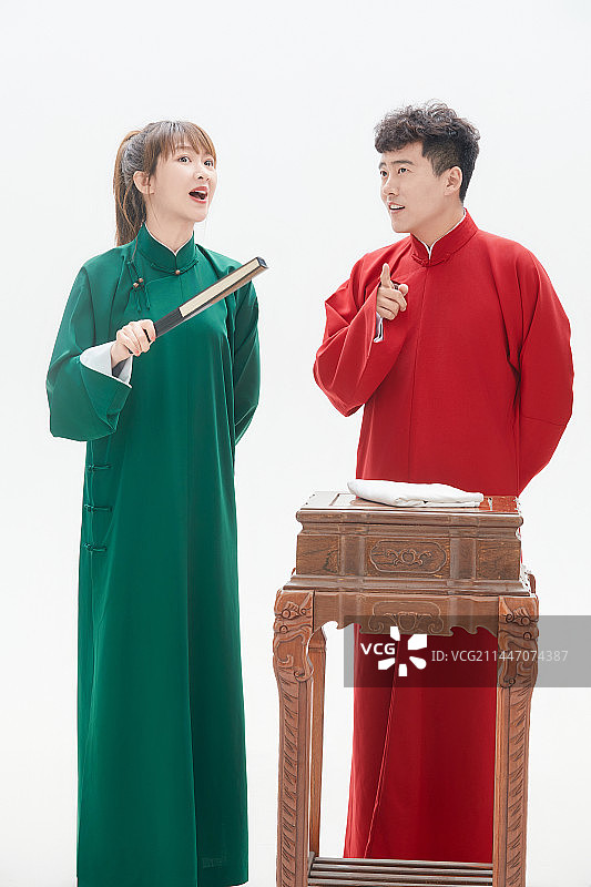 中国传统曲艺对口相声表演艺术形象图片素材