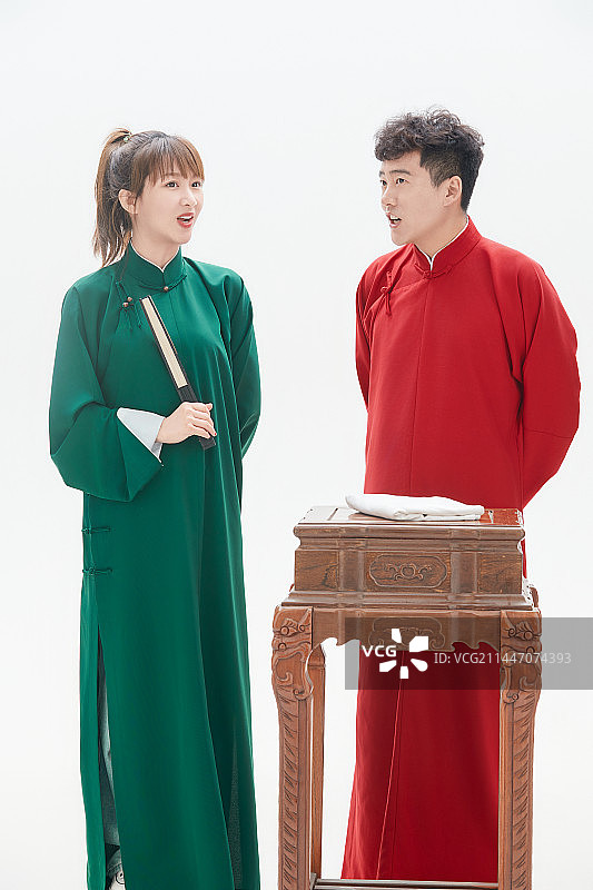 中国传统曲艺对口相声表演艺术形象图片素材