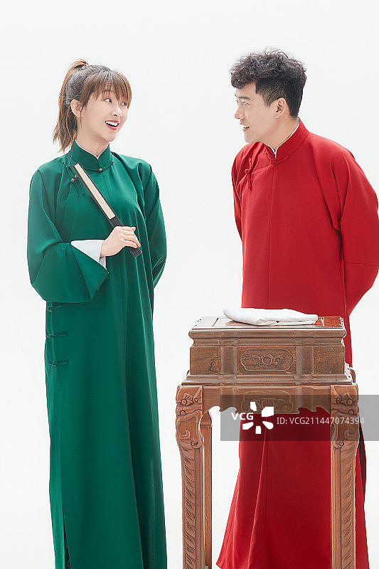 中国传统曲艺对口相声表演艺术形象图片素材