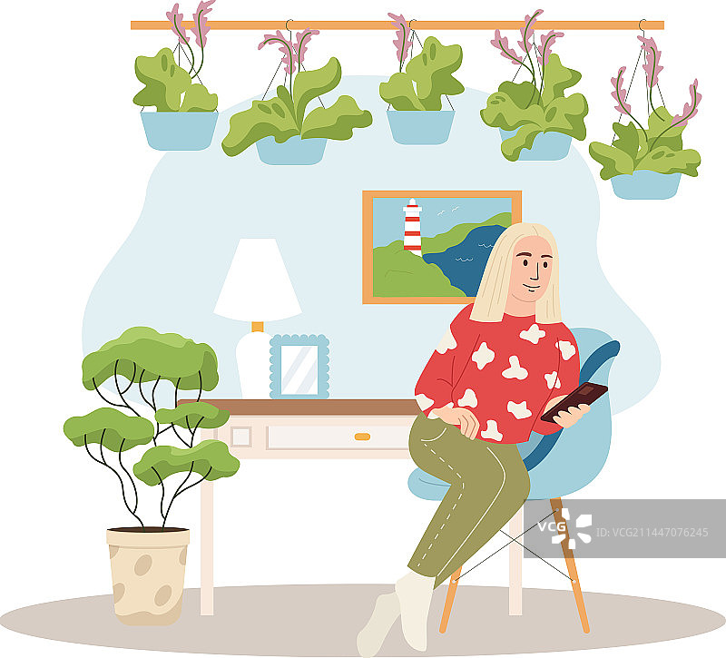 绿色工作场所扁平风格构图图片素材