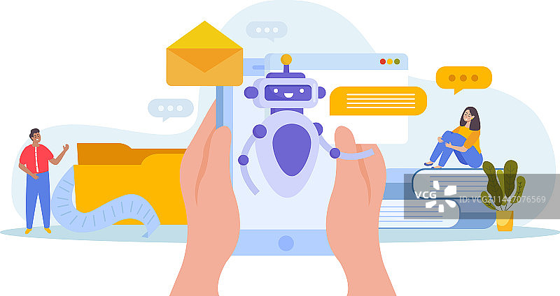 聊天机器人服务概念图片素材