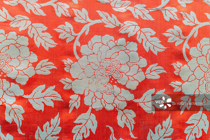 中国清代织物，四大名锦之壮锦，闪缎图片素材