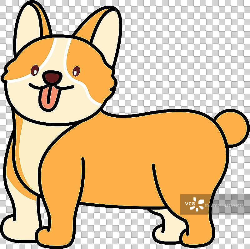 可爱的狗站在白色的背景下图片素材